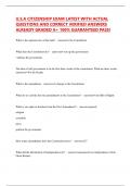 U&period;S&period;A CITIZENSHIP EXAM LATEST WITH ACTUAL QUESTIONS AND CORRECT VERIFIED ANSWERS ALREADY GRADED A&plus; 100&percnt; GUARANTEED PASS&excl;