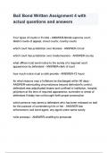 Bail Bond Written Assignment 4 with actual questions and answers
