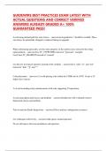 GUIDEWIRE BEST PRACTICES EXAM LATEST WITH ACTUAL QUESTIONS AND CORRECT VERIFIED ANSWERS ALREADY GRADED A&plus; 100&percnt; GUARANTEED PASS&excl;