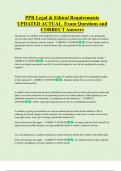 PPR Legal & Ethical Requirements UPDATED ACTUAL Exam Questions and  CORRECT Answers