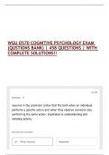 WGU D570 COGNITIVE PSYCHOLOGY EXAM &lpar;QUSTIONS BANK&rpar; &vert; 458 QUESTIONS &vert; WITH COMPLETE SOLUTIONS&excl;&excl;
