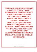 TEST BANK FOR EVOLUTIONARY ANALYSIS 5TH EDITION BY HERRON JON&semi; FREEMAN SCOTT CHAPTER 1-20 EXAM WITH ACTUAL QUESTIONS AND COMPLETE 100&percnt; VERIFIED CORRECT AND WELL EXPLAINED ANSWERS WITH RATIONALES GRADED A&plus; BY EXPERTS LATEST VERSION 2024 WITH GUARANTEED SUC
