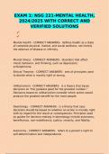 EXAM 1&colon; NSG 221-MENTAL HEALTH&comma; 2024&sol;2025 WITH CORRECT AND VERIFIED SOLUTIONS