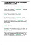Culture and Society &lpar;Exam 2&rpar; Questions and Answers A&plus; Rated