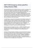 EAP F-89 Emergency Action plan Fire safety director &lpar;FSD&rpar; questions and answers