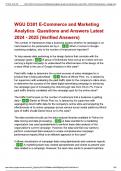 WGU D381 E-Commerce and Marketing Analytics Questions and Answers Latest 2024 - 2025 &lpar;Verified Answers&rpar;