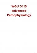 WGU D115 Advanced Pathophysiology Questions and Answers Latest 2024 - 2025 &lpar;Verified Answers&rpar;