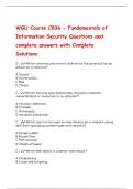 WGU Course C836 - Fundamentals of Information Security Questions and Answers Latest 2024 - 2025 &lpar;Verified Answers&rpar;