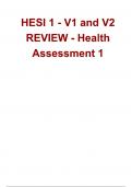 HESI 1 - V1 and V2 REVIEW - Health Assessment 1 Questions and Answers Latest 2024 - 2025 &lpar;Verified Answers&rpar;