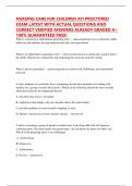 NURSING CARE FOR CHILDREN ATI PROCTORED EXAM LATEST WITH ACTUAL QUESTIONS AND CORRECT VERIFIED ANSWERS ALREADY GRADED A&plus; 100&percnt; GUARANTEED PASS&excl;