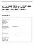 ASU MIC 205 PENTON EXAM 2 NEWEST 2024- 2025 ACTUAL EXAM COMPLETE 200 QUESTIONS AND CORRECTANSWERS