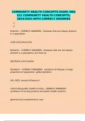 COMMUNITY HEALTH CONCEPTS EXAM&colon; NSG 221 COMMUNITY HEALTH CONCEPTS&comma; 2024&sol;2025 WITH CORRECT ANSWERS