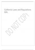 Exam &lpar;elaborations&rpar; California Laws and Regulations QAL