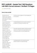 EPIC AMB400 - Sample Test &vert; 360 Questions with 100&percnt; Correct Answers &vert; Verified &vert; 72 Pages
