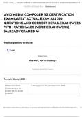 AVID MEDIA COMPOSER 101 CERTIFICATION EXAM LATEST ACTUAL EXAM ALL 300 QUESTIONS AND CORRECT DETAILED ANSWERS WITH RATIONALES &lpar;VERIFIED ANSWERS&rpar; &vert;ALREADY GRADED A&plus;