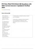 FP1 FULL PRACTICE EXAM &vert;80 Questions with 100&percnt; Correct Answers &vert; Updated & Verified 2024