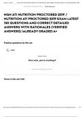 NGN ATI NUTRITION PROCTORED 2019 &sol; NUTRITION ATI PROCTORED 2019 EXAM LATEST 150 QUESTIONS AND CORRECT DETAILED ANSWERS WITH RATIONALES &lpar;VERIFIED ANSWERS&rpar; &vert;ALREADY GRADED A&plus;