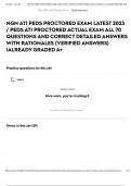 NGN ATI PEDS PROCTORED EXAM LATEST 2023 &sol; PEDS ATI PROCTORED ACTUAL EXAM ALL 70 QUESTIONS AND CORRECT DETAILED ANSWERS WITH RATIONALES &lpar;VERIFIED ANSWERS&rpar; &vert;ALREADY GRADED A&plus;