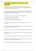 Canadian Income Tax Returns and Benefits exam questions and answers 2024&sol;2025