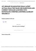 ATI URINARY ELIMINATION EXAM LATEST ACTUAL EXAM TEST BANK 200 QUESTIONS AND CORRECT DETAILED ANSWERS WITH RATIONALES &lpar;VERIFIED ANSWERS&rpar; &vert;ALREADY GRADED A&plus;