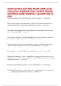 MLBPA GENERAL CERTIFIED AGENT EXAM LATEST 2024 ACTUAL QUESTIONS AND CORRECT VERIFIED ANSWERS&vert;ALREADY GRADED A&plus;&vert;GUARANTEED TO PASS CONCEPTS
