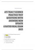 ATI TEAS 7 SCIENCE  PRACTICE TEST  QUESTIONS WITH  ANSWERS NEW UPDATE  A RATED REAL EXAM  2025