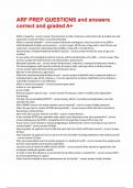 ARF PREP QUESTIONS and answers correct and graded A&plus;