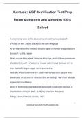 Kentucky UST Certification Test Prep Exam Questions and Answers 100&percnt; Solved