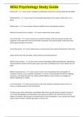 WGU Psychology Study Guide exam questions and 100&percnt; correct answers 2024&sol;2025