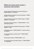 RMGA test study guide section 1 questions with answers