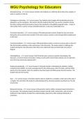 WGU Psychology for Educators exam questions and verified correct answers 2024&sol;2025