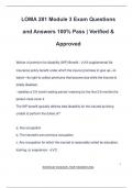 LOMA 281 Module 3 Exam Questions and Answers 100&percnt; Pass &vert; Verified & Approved