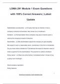 LOMA 291 Module 1 Exam Questions with 100&percnt; Correct Answers &vert; Latest Update