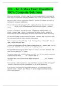 CDL - Air Brakes Exam Questions 100&percnt; Complete Solutions