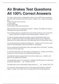 Air Brakes Test Questions All 100&percnt; Correct Answers