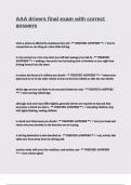 AAA drivers final exam with correct answers