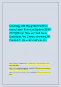 Sociology 101 Straighterline final exam&comma;Latest Premium Update&lpar;2024-2025&rpar;&vert;Brand New Verified Exam Questions And Correct Answers&comma;All Graded A&plus;&vert;Guaranteed Success&period;