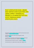 PICAT VERIFICATION EXAM &comma; BRAND NEW VERIFIED EXAM QUESTIONS AND &lpar;100&percnt;&rpar; CORRECT ANSWERS&comma;ALL GRADED A&plus;&vert;GUARANTEED SUCCESS&comma; LATEST PREMIUM EXPERT UPDATE&lpar;2024-2025&rpar;