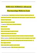 Midterm Exam - NURS6521 &sol; NURS 6521 &lpar;Latest 2024 &sol; 2025&rpar; &colon; Advanced Pharmacology - Walden