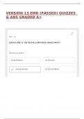 VERSION 13 EMD &lpar;PASSED&rpar; QUIZZES & ANS GRADED A&plus;