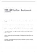 MICR 2420 Final Exam Questions and Answers