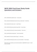 MICR 3050 Final Exam Study Guide Questions and Answers