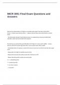MICR 3051 Final Exam Questions and Answers