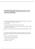 OHSAA Baseball Exam Questions and Correct Answers