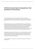OHSAA General Sports Regulations Test Questions and Answers