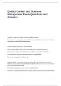 Quality Control and Outcome Management Exam Questions and Answers