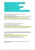 DAVIS D70 ALL MIDTERM QUESTIONS WITH COMPLETE&ACCURATE ANSWERS &lpar;LATEST 2024&sol;2025&rpar;100&percnt; &vert;A&plus; GRADED