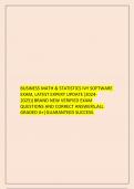 BUSINESS MATH & STATISTICS IVY SOFTWARE EXAM&comma; LATEST EXPERT UPDATE &lpar;2024-2025&rpar;&vert;BRAND NEW VERIFIED EXAM QUESTIONS AND CORRECT ANSWERS&comma;ALL GRADED A&plus;&vert;GUARANTEED SUCCESS&period;