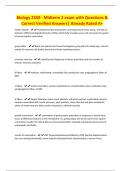 Biology 2350 - Midterm 2 exam with Questions & Correct Verified Answers&vert; Already Rated A&plus;