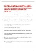 SEP FLIGHT ATTENDANT &lpar;AIR CANADA&rpar; 2 NEWEST EXAM WITH COMPLETE QUESTIONS AND CORRECT VERIFIED ANSWERS &lpar;DETAILED ANSWERS&rpar; ALREADY GRADED A&plus; 100&percnt; GUARANTEED TO PASS CONCEPTS&excl;&excl;&excl;